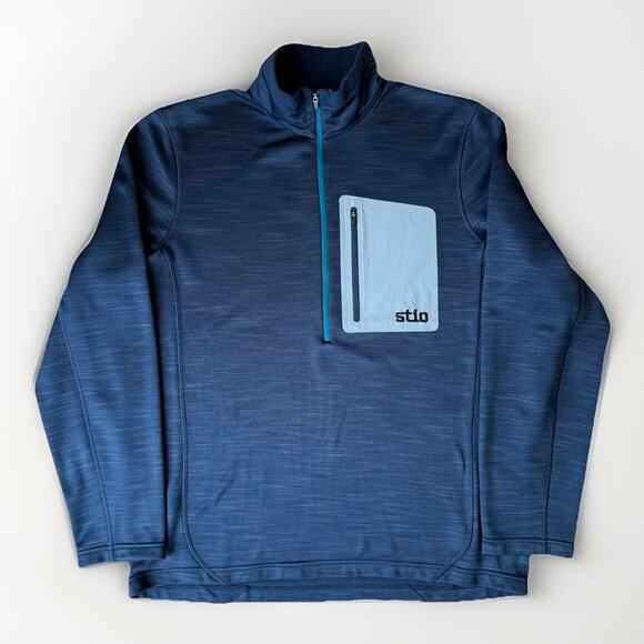 Stio Tops - Stio Gannett Peak Half Zip Fleece Pullover Women's XL Blue Lightweight Outerwear